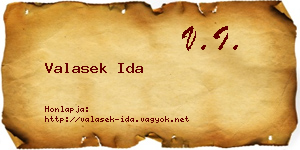 Valasek Ida névjegykártya